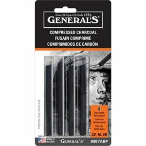GENERAL'S Compressed Charcoal Sticks Assorted Pack 957ABP