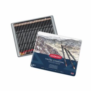 Derwent Tinted Charcoal Pencil Set of 12 & 24