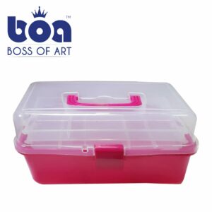 Boss Of Art - Storage Box Organizer with Double Layer Fixed Tray.