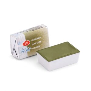White Nights Watercolour Pans/ Cake - Basic Colours Open Stock - Olive Green