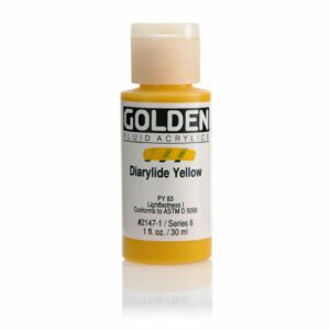 Golden Fluid Acrylic Colours 30ml Open Stock - Diarylide Yellow