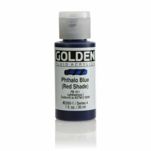 Golden Fluid Acrylic Colours 30ml Open Stock - Phthalo Blue (Red Shade)
