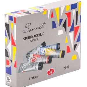 “Sonnet” Studio Acrylic Colours Sets of 18ml & 75ml Tubes - “Sonnet” Studio Acrylic Colours Set 5x75ml