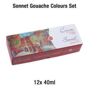 Sonnet Gouache Colours Set Open Stock - Sonnet Gouache Colours Set-12x40ml